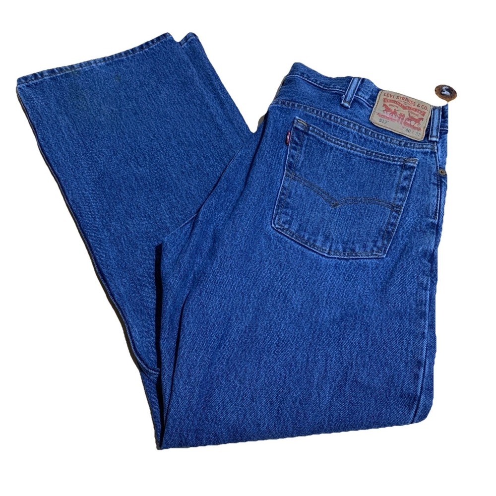 Levi's 517 Bootcut Jeans W40 X L32 Blue Denim Pants Classic Vintage Style